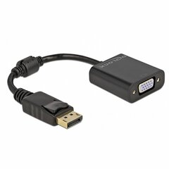 Адаптер для DisplayPort на VGA DELOCK 61006 Чёрный цена и информация | Кабели и провода | kaup24.ee