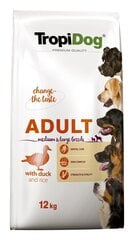 Tropidog Premium Adult M&L pardi ja riisiga, 12 kg hind ja info | Kuivtoit koertele | kaup24.ee