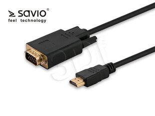 Адаптер - конвертер Savio HDMI на VGA 1.8м цена и информация | Кабели и провода | kaup24.ee