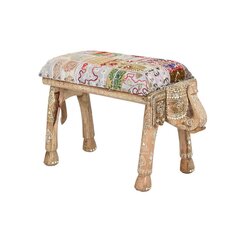 Taburet DKD Home Decor Elevant 65 x 31,7 x 38 cm Mitmevärviline Mangopuit hind ja info | Kott-toolid, tumbad, järid | kaup24.ee