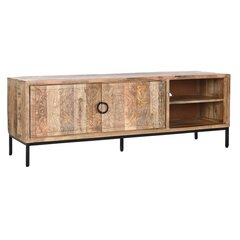 TV-mööbel DKD Home Decor Naturaalne Must Metall Mangopuit (160 x 45 x 55 cm) hind ja info | TV alused | kaup24.ee