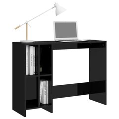 kirjutuslaud, kõrgläikega must, 102,5 x 35 x 75 cm, puitlaastplaat hind ja info | Arvutilauad, kirjutuslauad | kaup24.ee