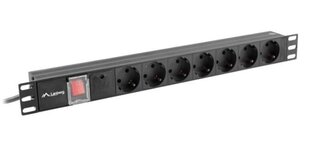 Lanberg Блок питания для стойки PDU 19 дюймов 1U 16A 7X 230V PL SPD-3MP 2м черный цена и информация | Удлинители | kaup24.ee