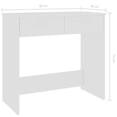 kirjutuslaud, valge, 80 x 40 x 75 cm, puitlaastplaat hind ja info | Arvutilauad, kirjutuslauad | kaup24.ee