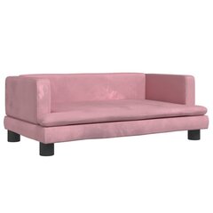 lastediivan, roosa, 80 x 45 x 30 cm, samet hind ja info | Lastetoa kott-toolid, tugitoolid ja tumbad | kaup24.ee