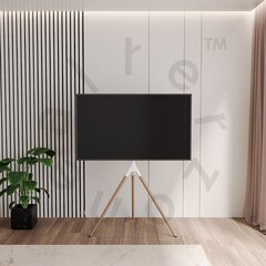 TV põrandaalus Alterzone Trio Easel 45–65-tollistele teleritele, valge цена и информация | Кронштейны и крепления для телевизоров | kaup24.ee