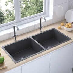 käsitsi valmistatud köögivalamu, must, roostevaba teras hind ja info | Köögivalamud | kaup24.ee