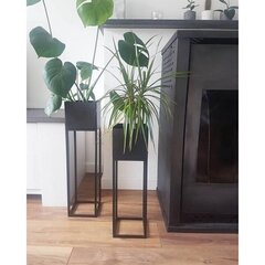 Home&amp;Styling metallist lillepott koos alusega, 50 cm hind ja info | Dekoratiivsed lillepotid | kaup24.ee