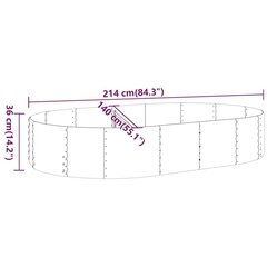 aia taimekast, pulbervärvitud teras, 214x140x36 cm, antratsiit hind ja info | Dekoratiivsed lillepotid | kaup24.ee