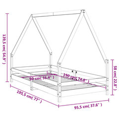 lastevoodi raam, valge, 90 x 190 cm, männipuit цена и информация | Детские кровати | kaup24.ee