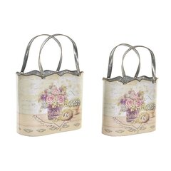 Набор горшков DKD Home Decor Розовый Металл Цветы Shabby Chic (29 x 13 x 38,5 cm) цена и информация | Вазоны | kaup24.ee