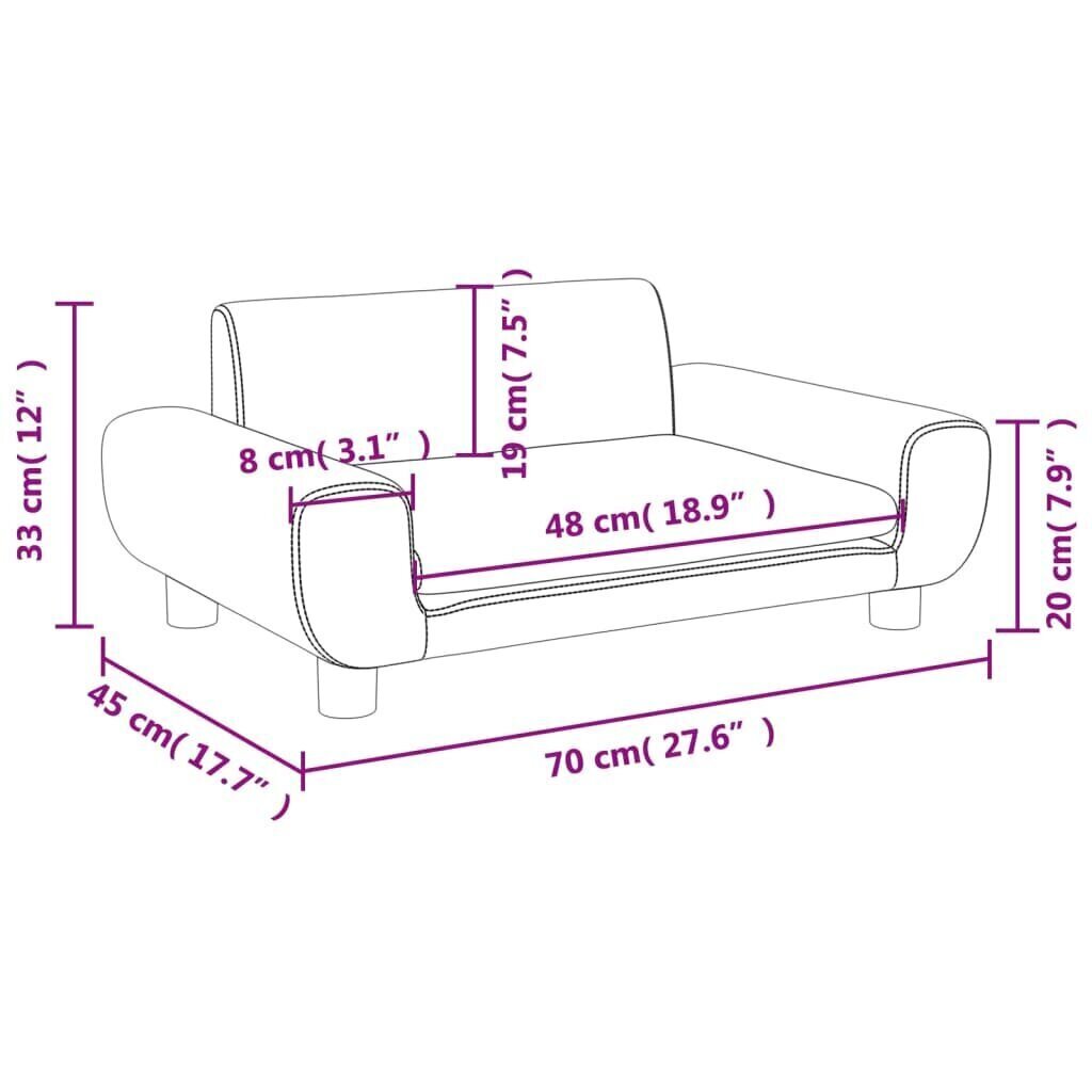 lastediivan, helehall, 70 x 45 x 33 cm, samet hind ja info | Lastetoa kott-toolid, tugitoolid ja tumbad | kaup24.ee