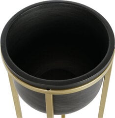 Istutuskastide komplekt DKD Home Decor 28,5 x 28,5 x 65,5 cm 28 x 28 x 65 cm Black Golden Metal цена и информация | Вазоны | kaup24.ee