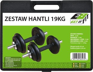 Reguleeritava raskusega hantlid EB Fit, 19kg (2x9,5kg) kaina ir informacija | Hantlid, kangid, raskused | kaup24.ee