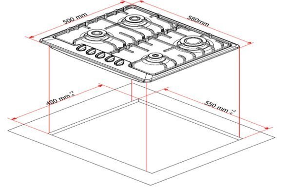 Gaasipliit Schlosser HB602ZMTK цена и информация | Pliidiplaadid | kaup24.ee