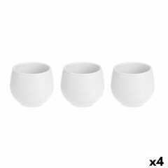 Pottide komplekt Valge Plastmass 16,5 x 16,5 x 14,5 cm (4 Ühikut) hind ja info | Dekoratiivsed lillepotid | kaup24.ee