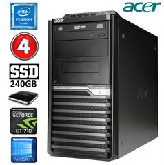 Acer Veriton M4610G MT G630 4GB 240SSD+1TB GT710 2GB DVD WIN10 цена и информация | Стационарные компьютеры | kaup24.ee