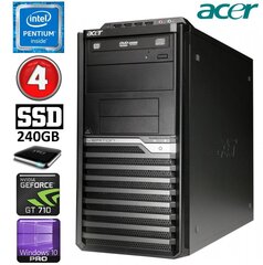 Acer Veriton M4610G MT G630 4GB 240SSD+1TB GT710 2GB DVD WIN10Pro цена и информация | Стационарные компьютеры | kaup24.ee