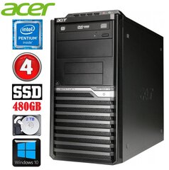 Acer Veriton M4610G MT G630 4GB 480GB+2TB DVD WIN10 hind ja info | Lauaarvutid | kaup24.ee