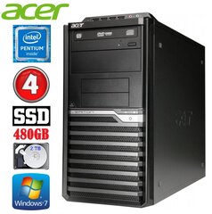 Acer Veriton M4610G MT G630 4GB 480GB+2TB DVD WIN7Pro hind ja info | Lauaarvutid | kaup24.ee