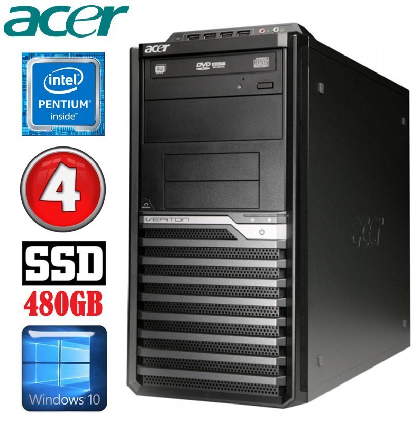 Acer Veriton M4610G MT G630 4GB 480SSD DVD WIN10 цена и информация | Lauaarvutid | kaup24.ee