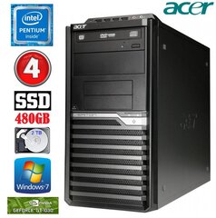 Acer Veriton M4610G MT G630 4GB 480SSD+2TB GT1030 2GB DVD WIN7Pro hind ja info | Lauaarvutid | kaup24.ee