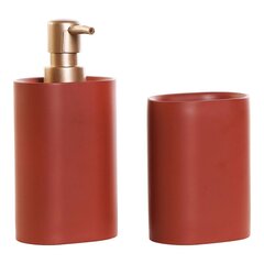 Набор для ванной DKD Home Decor PVC Смола современный Позолоченный терракот (2 pcs) (8.5 x 6 x 18 cm) (8,5 x 6 x 11,5 cm) цена и информация | Аксессуары для ванной комнаты | kaup24.ee