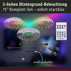 Paulmann LED USB Светодиодная лента для телевизора 75 дюймов 3,1m 5W 60LEDs/m RGB+ цена и информация | Светодиодные ленты | kaup24.ee