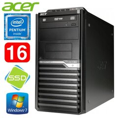 Acer Veriton M4610G MT G630 16GB 120SSD DVD WIN7Pro цена и информация | Стационарные компьютеры | kaup24.ee