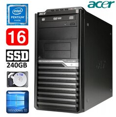 Lauaarvuti Acer Veriton M4610G MT G630 16GB 240GB+1TB DVD WIN10 цена и информация | Стационарные компьютеры | kaup24.ee