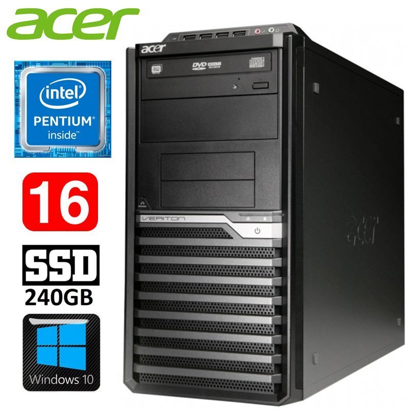 Lauaarvuti Acer Veriton M4610G MT G630 16GB 240SSD DVD WIN10 цена и информация | Lauaarvutid | kaup24.ee