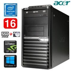 Lauaarvuti Acer Veriton M4610G MT G630 16GB 240SSD+1TB GT710 2GB DVD WIN10 hind ja info | Lauaarvutid | kaup24.ee