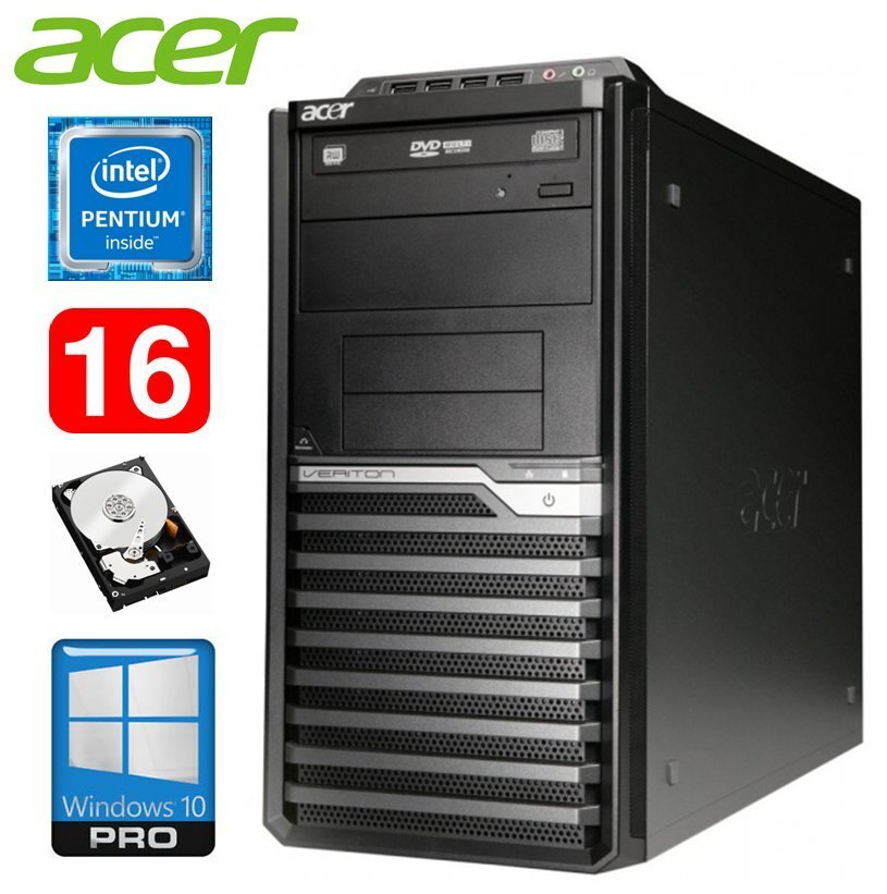 Lauaarvuti Acer Veriton M4610G MT G630 16GB 250GB DVD WIN10Pro hind ja info | Lauaarvutid | kaup24.ee