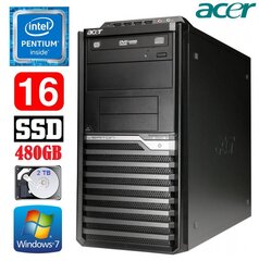 Lauaarvuti Acer Veriton M4610G MT G630 16GB 480GB+2TB DVD WIN7Pro цена и информация | Стационарные компьютеры | kaup24.ee