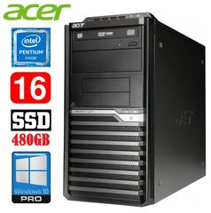 Lauaarvuti Acer Veriton M4610G MT G630 16GB 480SSD DVD WIN10Pro цена и информация | Стационарные компьютеры | kaup24.ee