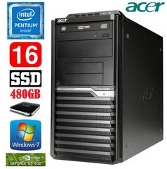 Acer Veriton M4610G MT G630 16GB 480SSD+1TB GT1030 2GB DVD WIN7Pro цена и информация | Стационарные компьютеры | kaup24.ee