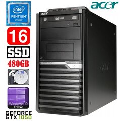 Acer Veriton M4610G MT G630 16GB 480SSD+2TB GTX1050 2GB DVD WIN10Pro цена и информация | Стационарные компьютеры | kaup24.ee