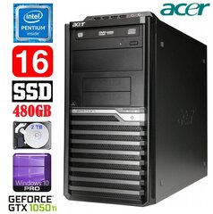 Acer Veriton M4610G MT G630 16GB 480SSD+2TB GTX1050Ti 4GB DVD WIN10Pro цена и информация | Стационарные компьютеры | kaup24.ee