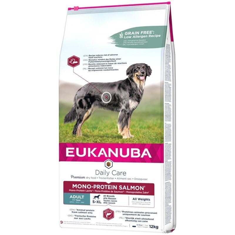 Eukanuba Mono-Protein Hypoallergenic lõhega, 12 kg цена и информация | Kuivtoit koertele | kaup24.ee