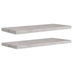 seinariiulid 2 tk, betoonhall, 80 x 23,5 x 3,8 cm MDF цена и информация | Полки | kaup24.ee