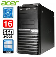 Acer Veriton M4610G MT G630 16GB 240SSD DVD WIN10Pro цена и информация | Стационарные компьютеры | kaup24.ee