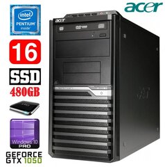 Lauaarvuti Acer Veriton M4610G MT G630 16GB 480SSD+1TB GTX1050 2GB DVD WIN10Pro цена и информация | Стационарные компьютеры | kaup24.ee