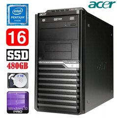 Acer Veriton M4610G MT G630 16GB 480GB+2TB DVD WIN10Pro цена и информация | Стационарные компьютеры | kaup24.ee