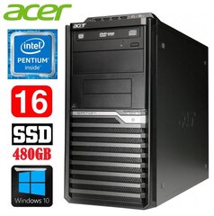 Lauaarvuti Acer Veriton M4610G MT G630 16GB 480SSD DVD WIN10 hind ja info | Lauaarvutid | kaup24.ee