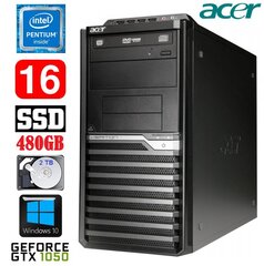 Lauaarvuti Acer Veriton M4610G MT G630 16GB 480SSD+2TB GTX1050 2GB DVD WIN10 hind ja info | Lauaarvutid | kaup24.ee
