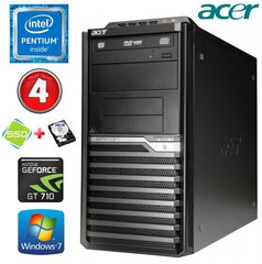 Acer Veriton M4610G MT G630 4GB 120SSD+500GB GT710 2GB DVD WIN7Pro hind ja info | Lauaarvutid | kaup24.ee