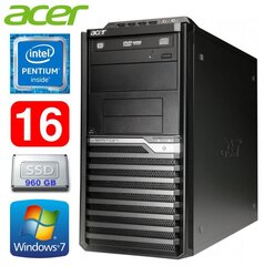 Acer Veriton M4610G MT G630 16GB 960SSD DVD WIN7Pro цена и информация | Стационарные компьютеры | kaup24.ee