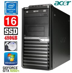 Lauaarvuti Acer Veriton M4610G MT G630 16GB 480SSD+2TB GTX1050Ti 4GB DVD WIN7Pro hind ja info | Lauaarvutid | kaup24.ee