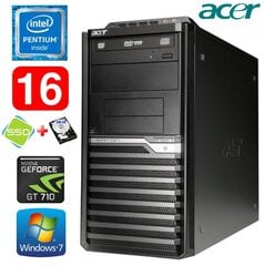 Acer Veriton M4610G MT G630 16GB 120SSD+500GB GT710 2GB DVD WIN7Pro цена и информация | Стационарные компьютеры | kaup24.ee