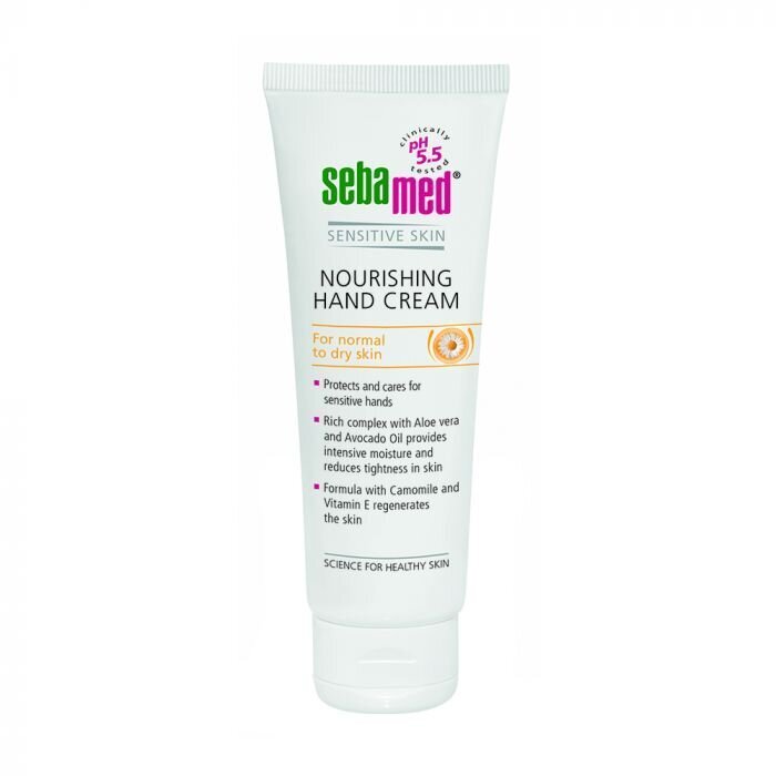 Toitev kätekreem Sebamed Sensitive Skin 75 ml цена и информация | Kehakreemid, losjoonid | kaup24.ee
